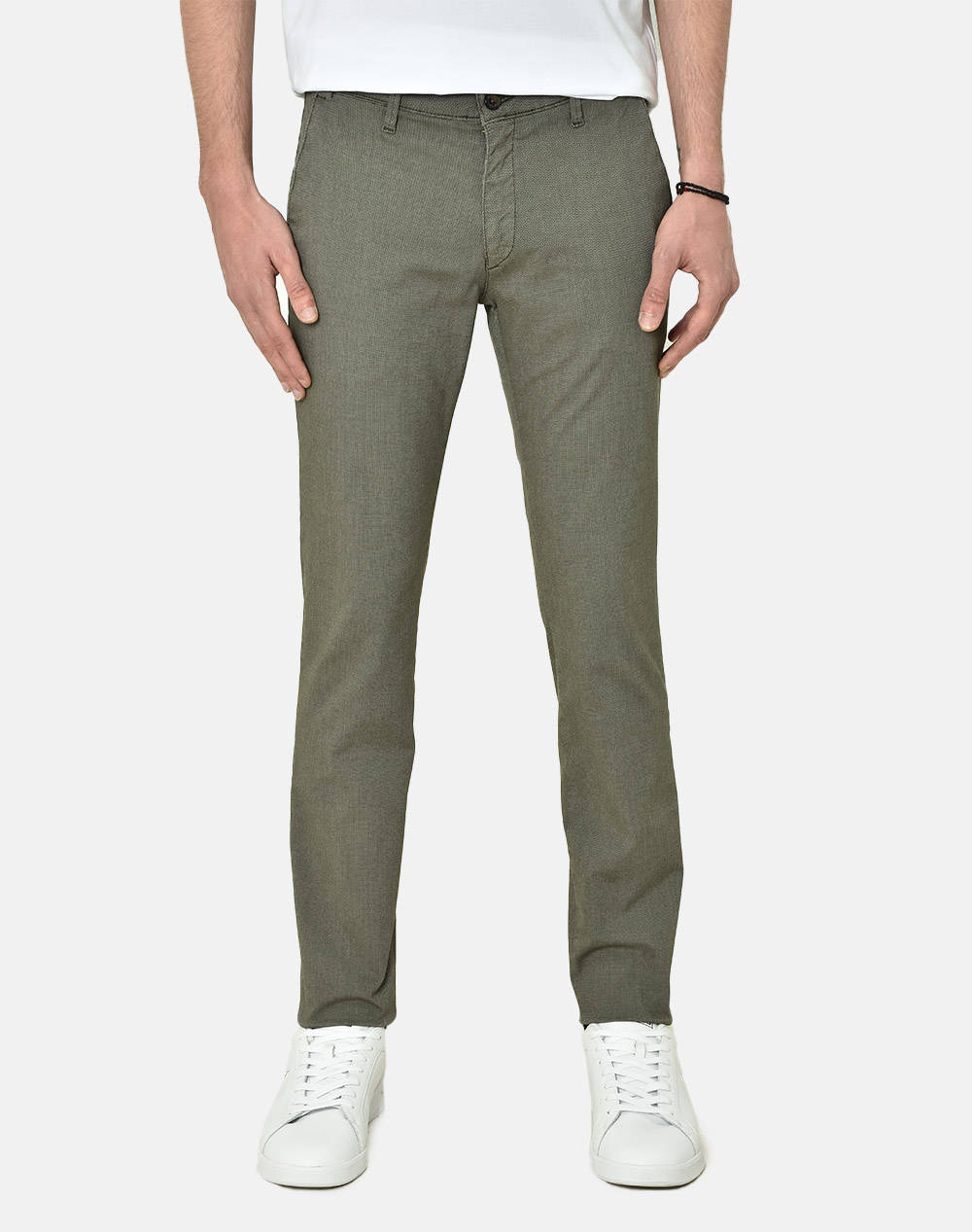 Four Ten Chino Pants Ανδρας Ρουχα Παντελονια Chinos Olive Βαμβακιμε Ελασταν T910123055 00072