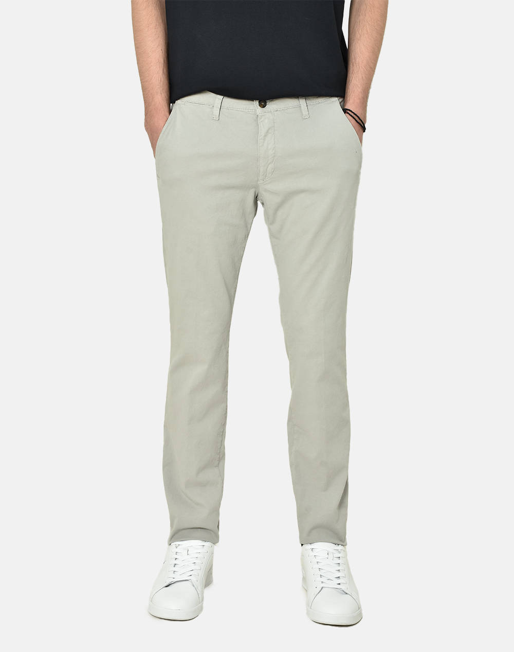 Four Ten Chino Ανδρας Ρουχα Παντελονια Chinos Gray Βαμβακιμε Ελασταν T910123190 00050