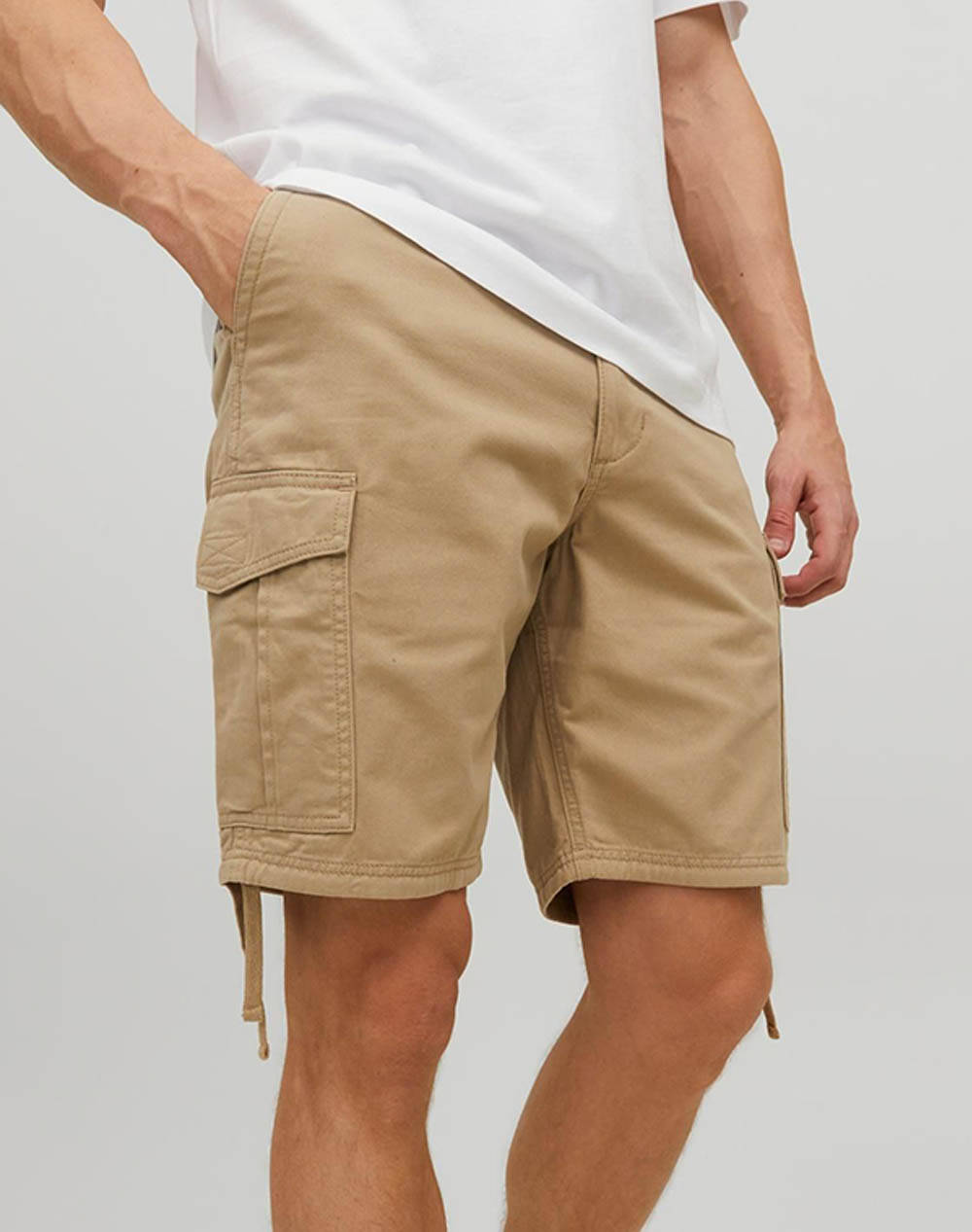 Jack&Jones Jpstmarley Jjcargo Shorts Ana Sn Men Clothes Shorts/Bermudas Cargo Biege Cotton 12229650 Crockery Male Cargo Biege