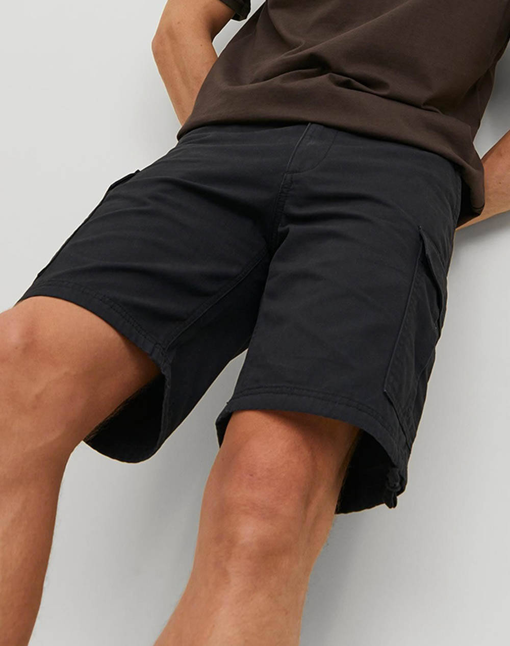 Jack&Jones Jpstmarley Jjcargo Shorts Ana Sn Men Clothes Shorts/Bermudas Cargo Black Cotton 12229650 Black Male Cargo Black