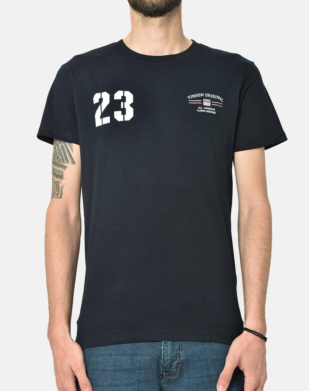 Vinson Maverik T Shirt Men Clothes T Shirts & Sweatshirts T Shirts Darkblue Cotton 104386 Dark Sapphire Male T-Shirts Blue