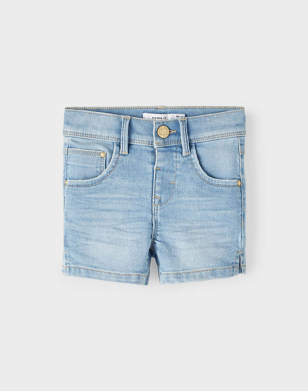 Name It Nmfsalli Dnmthris Shorts Tb Kids Girl Clothes Shorts/Bermudas Denimlightblue Cotton,Elastic,Synthetic 13213292 Light Blue Denim Female Shorts/
