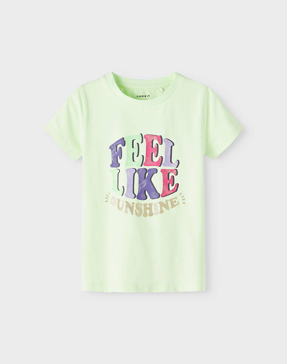 Name It Nmfdea Ss Top Box Kids Girl Clothes Shirts Lawngreen Cotton 13215421 Lime Cream Female Shirts Green