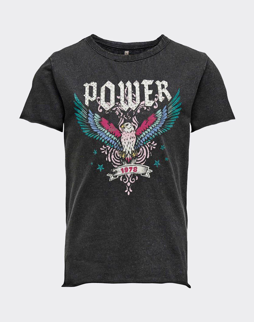 Only Koglucy Fit S/S Wing Top Box Jrs Kids Girl Sportswear Top Clothing T Shirts/Polo T Shirts Darkgray Cotton 15281945 Black/Reckless Female T-Shirts
