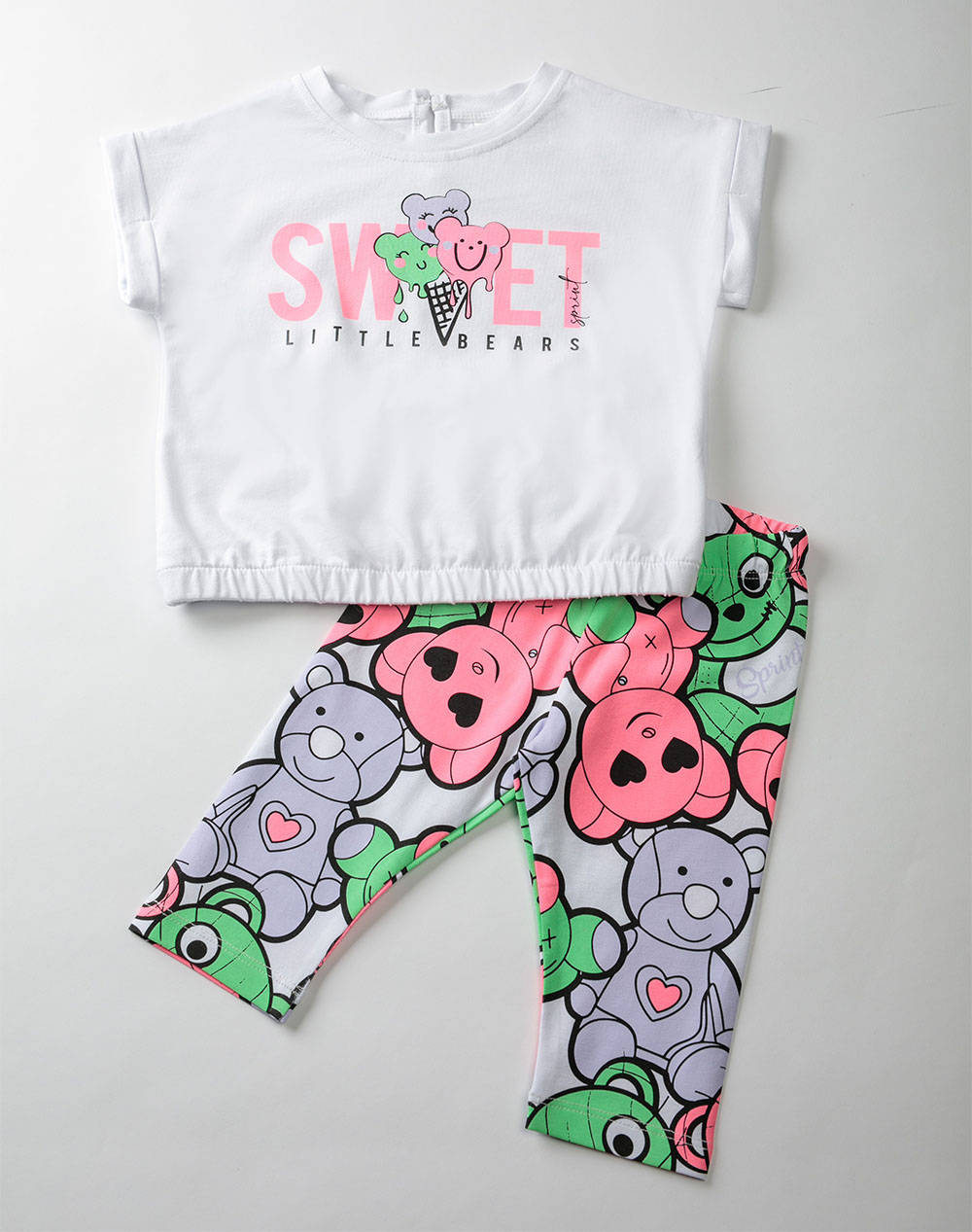 Sprint Set Baby Girl With Leggings Παιδι Κοριτσι Ρουχα Σετ White Βαμβακιμε Ελασταν 231 2004 S100 Για Κορίτσι