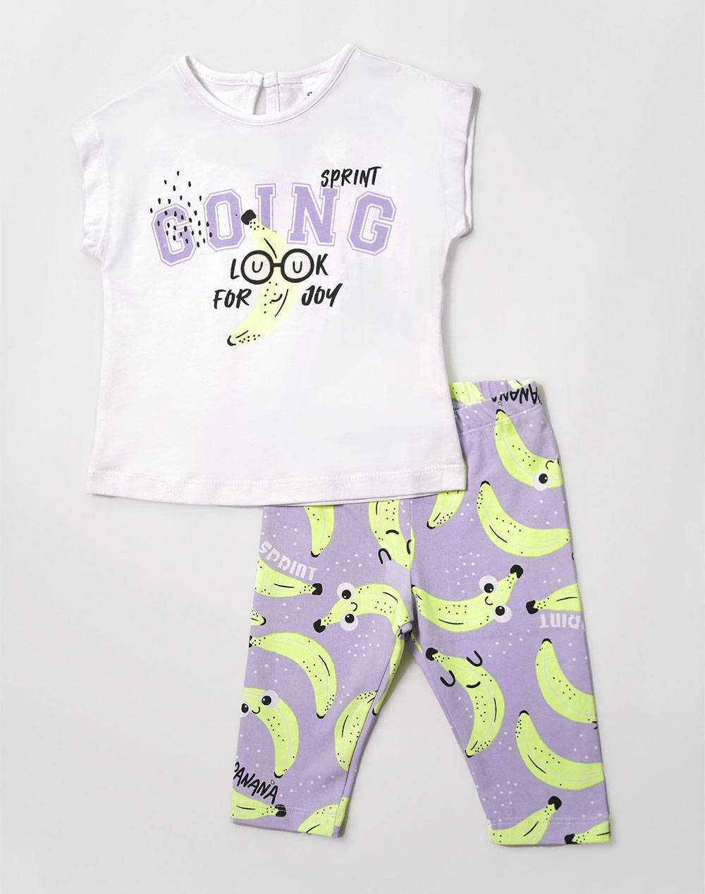 Sprint Set Baby Girl With Leggings Παιδι Κοριτσι Ρουχα Σετ White Βαμβακιμε Ελασταν 231 2025 S100 Για Κορίτσι