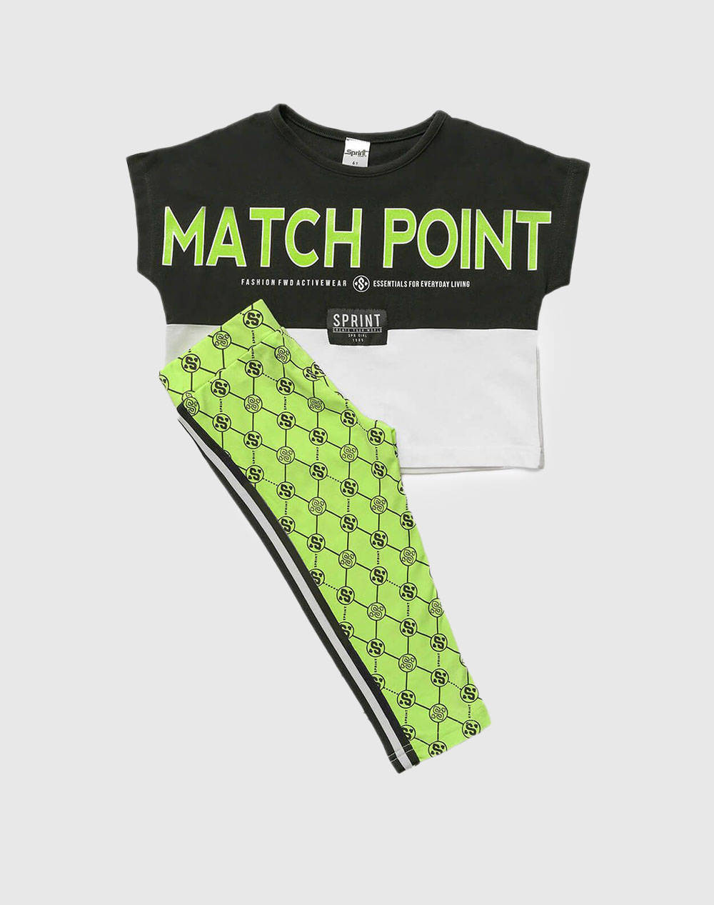 Sprint Set Junior Girl With Leggings Παιδι Κοριτσι Ρουχα Σετ Black Βαμβακι 231 4032 S200 Για Κορίτσι