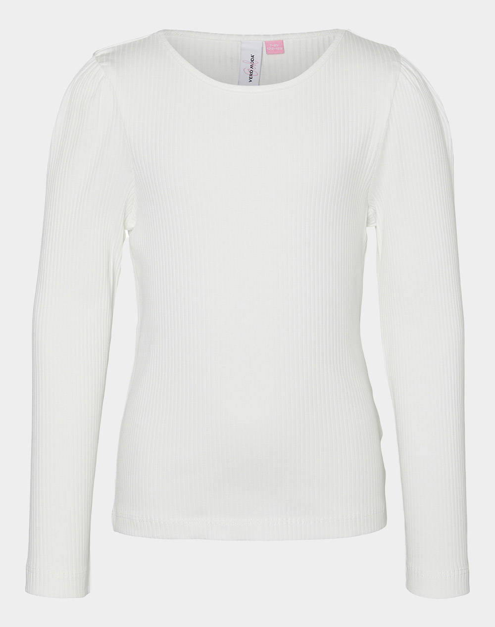 Vero Moda Vmlavender Ls Top Girl Noos Kids Girl Clothes Shirts White Cotton,Elastic 10279815 Snow White Female Shirts