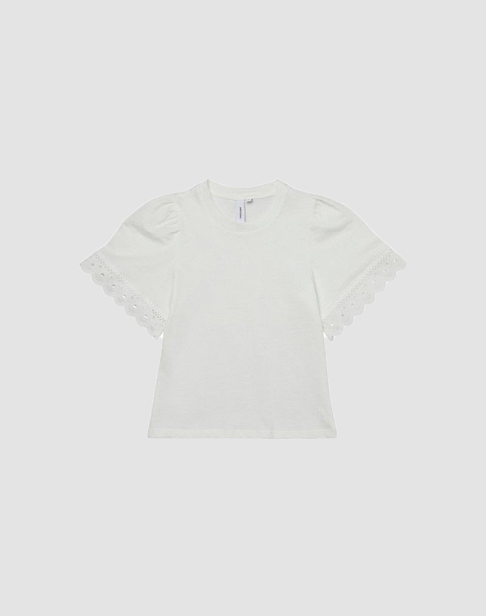 Vero Moda Vmpanna Glenn Ss Lace Top Girl Kids Girl Clothes Shirts White Cotton 10279810 Snow White Female Shirts