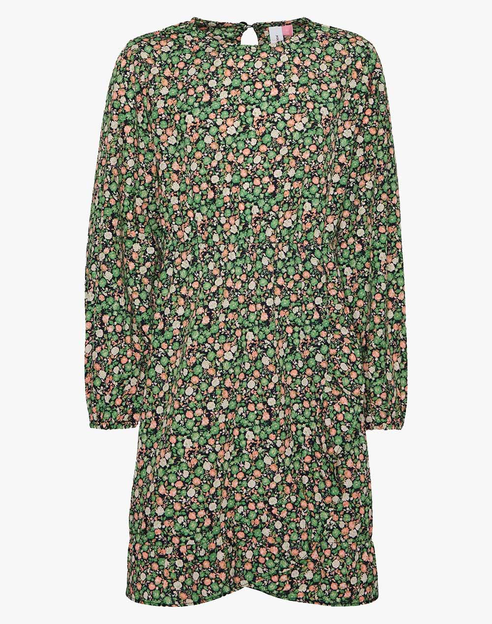 Vero Moda Vmelsa Vivika Ls O Neck Dress Girl Kids Girl Clothes Dresses Green Synthetic 10284450 Bright Green Female Dresses Green