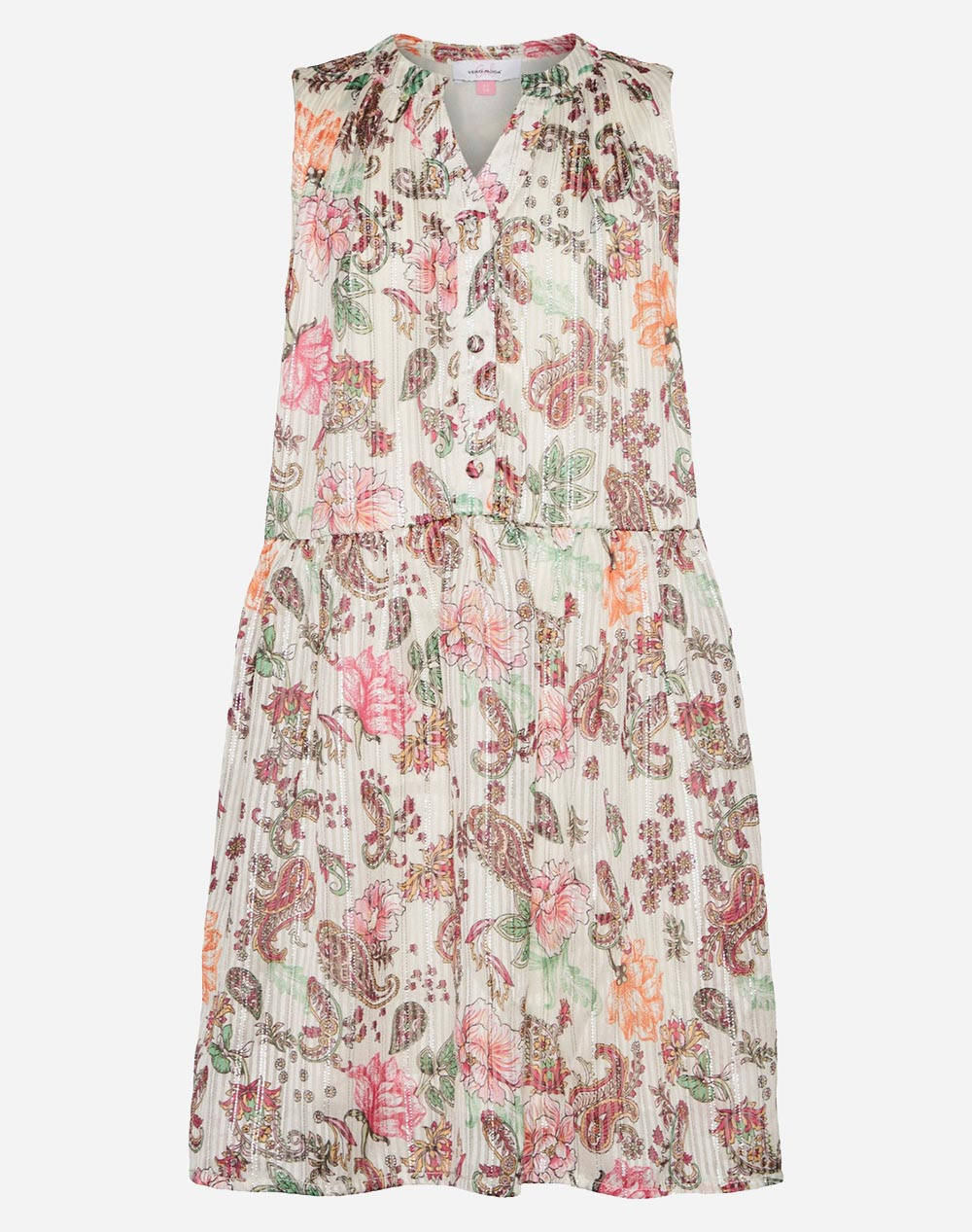 Vero Moda Vmnala Silo S/L Short Dress Girl Kids Girl Clothes Dresses Multi Synthetic 10288450 Birch Female Dresses