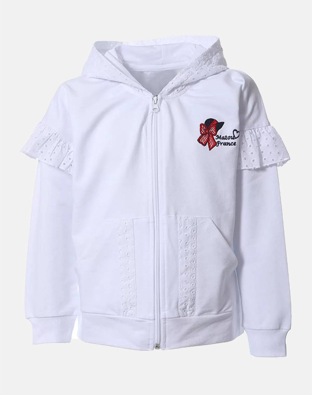 Matou Cardigan Kids Girl Kids Girl Clothes Cardigans White Cotton,Elastic 1S23 Mfa2360A White Female Cardigans