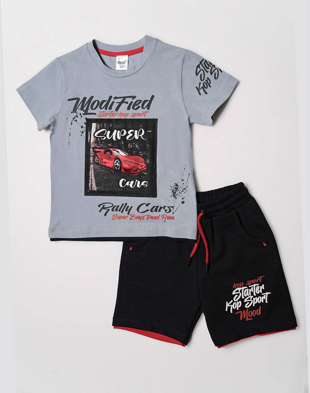 Sprint Set Baby Boy Παιδι Αγορι Ρουχα Σετ Gray Βαμβακι 231 1063 S160 Γιά Αγόρι