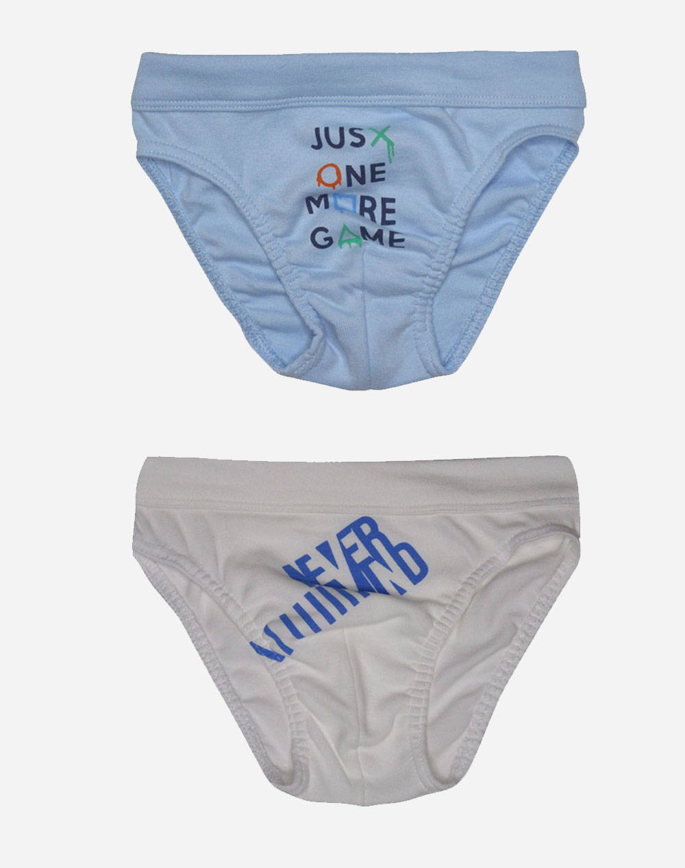Pretty Baby 2Pcs Briefs Colour Print Kids Boy Underwear Briefs Mixed Cotton 38663 Λευκο Male Briefs
