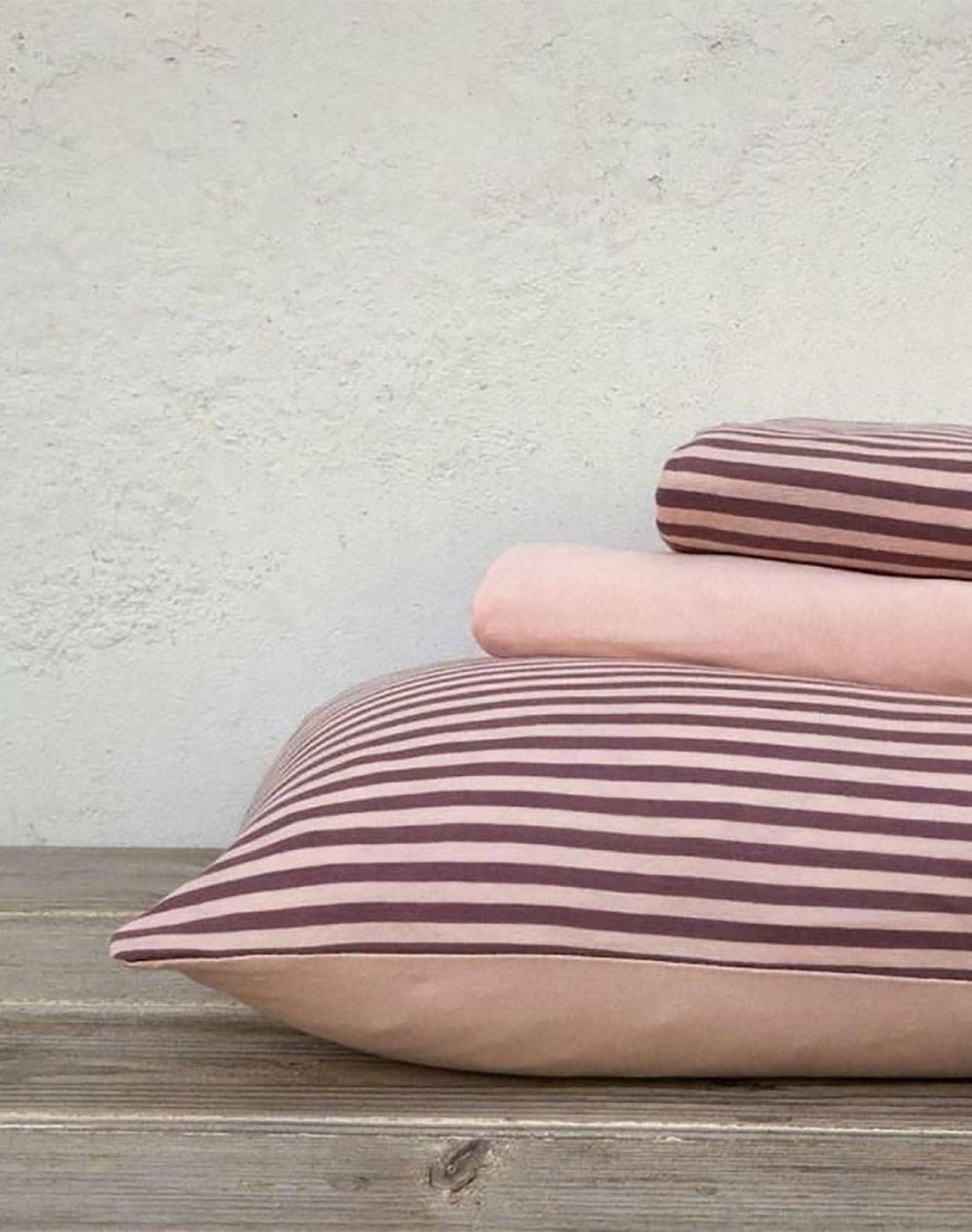 Nima Set Sitia Single With Rubber Suave Dark Pink (Dimensions: 100X200+30 & 170X260 & 52X72Cm) Home Bedroom Sheets One Color Cotton Ν25987 Sheets