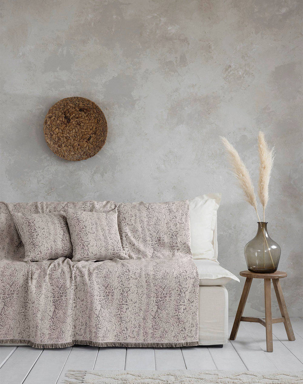 Nima Throw Piel Taupe (Dimensions: 180X180Cm) Home Homeware Blanket Covers One Color Cotton,Synthetic N31764 Blanket Covers