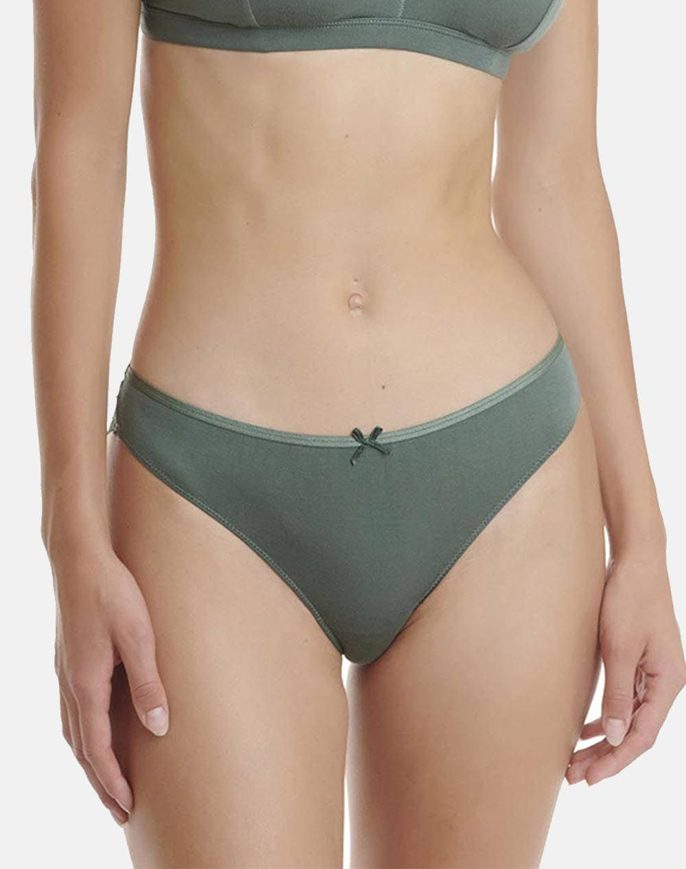 Walk Women''S Slip With Lace Women Underwear Briefs Briefs Green Elastic,Fabric W2044 40 Female Briefs Green