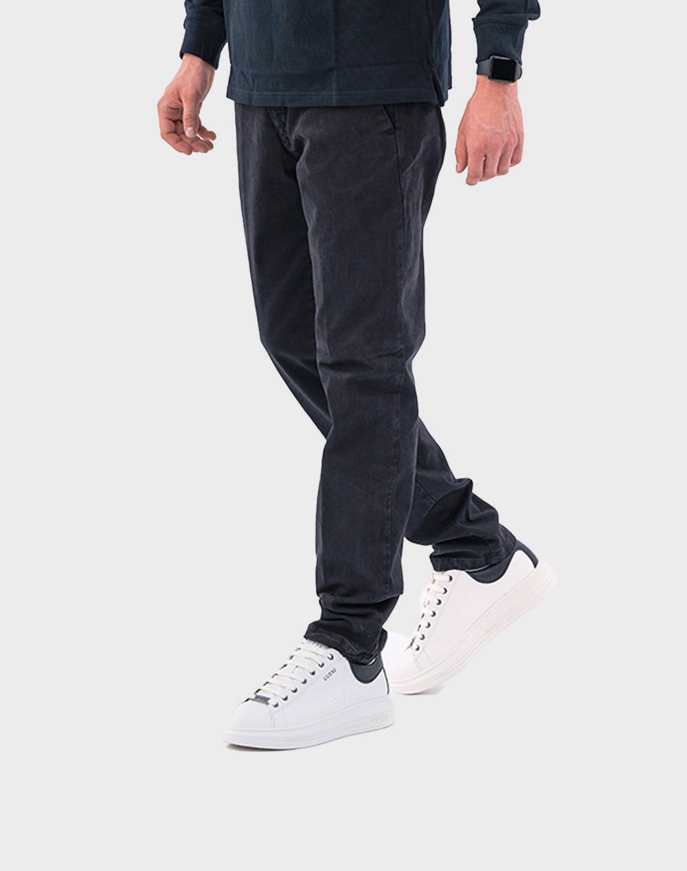 Four Ten Chino Ανδρας Ρουχα Παντελονια Chinos Black Βαμβακιμε Ελασταν T910223001 00010