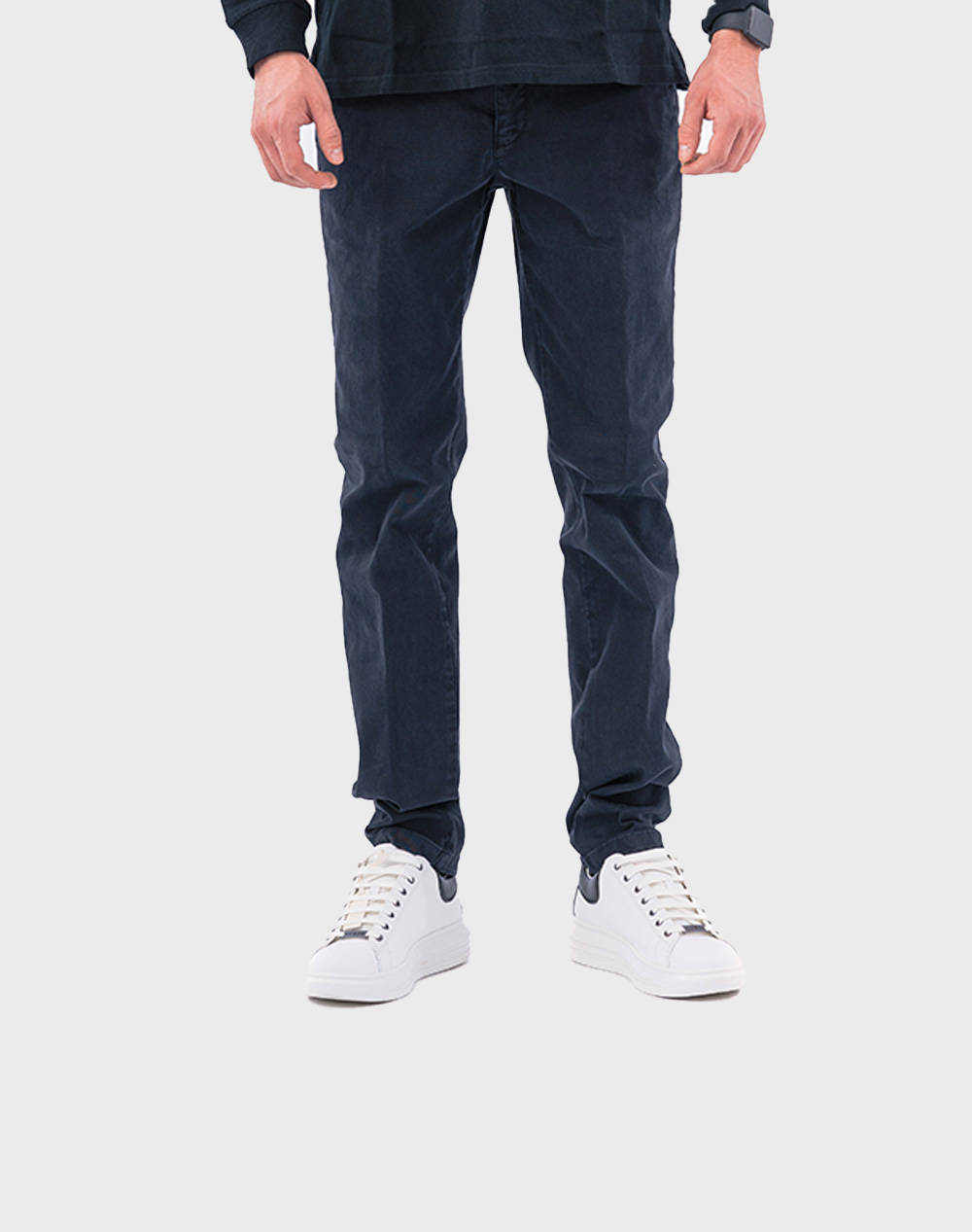 Four Ten Chino Ανδρας Ρουχα Παντελονια Chinos Darkblue Βαμβακιμε Ελασταν T910223001 00011