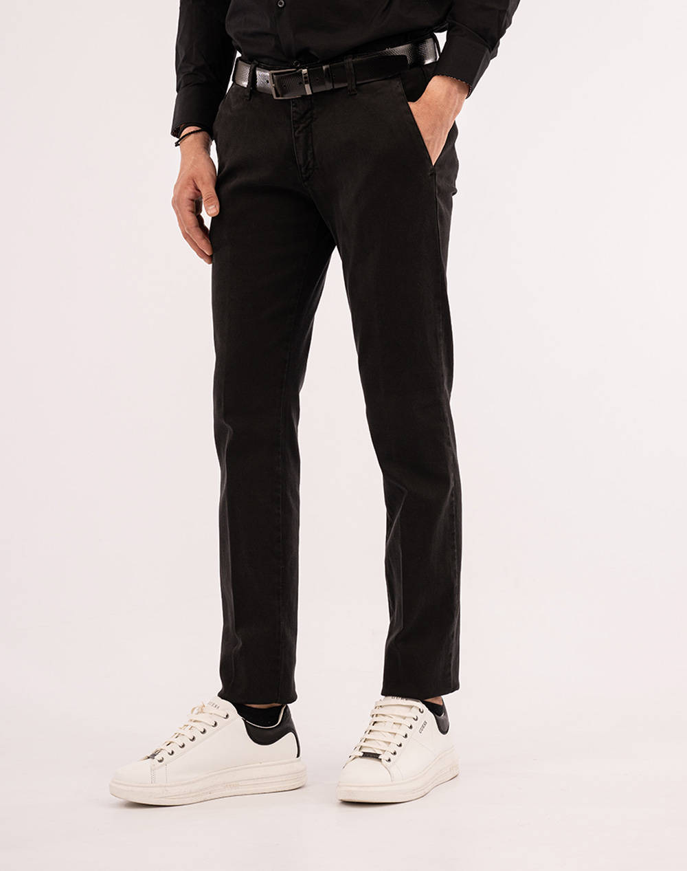 Four Ten Chino Ανδρας Ρουχα Παντελονια Chinos Black Βαμβακιμε Ελασταν T910223057 00010