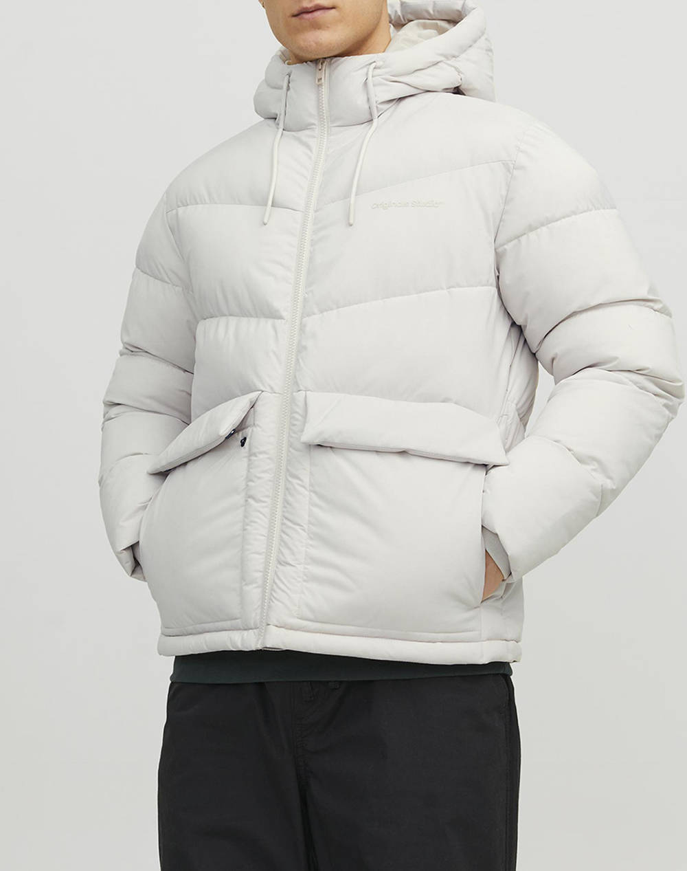 Jack&Jones Jorvesterbro Puffer Jacket Men Clothes Outerwear Jackets Offwhite Synthetic 12238849 Moonbeam Male Jackets