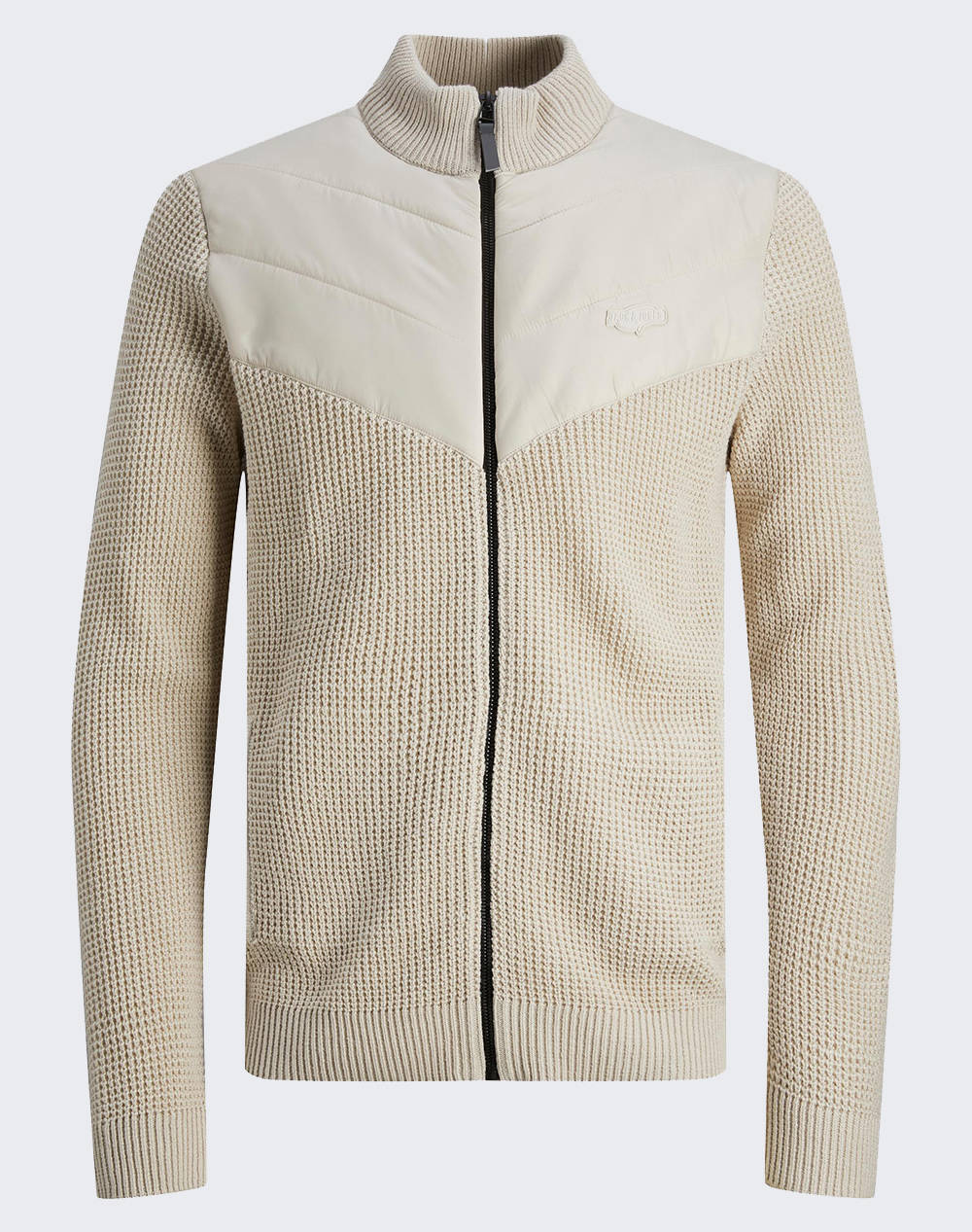 Jack&Jones Jcoblack Knit Hybrid Cardigan Bf Men Clothes Jackets Cardigans Cream Cotton,Woolen Mixture 12245217 Moonbeam Male Cardigans