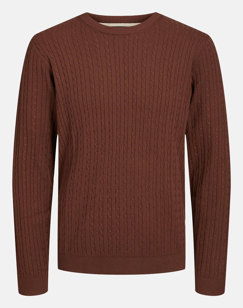 Jack&Jones Jprblaarthur Knit Crew Neck Ch Men Clothes T Shirts & Sweatshirts Knits Brown Cotton,Synthetic 12247784 Cherry Mahoganycable Male Knits