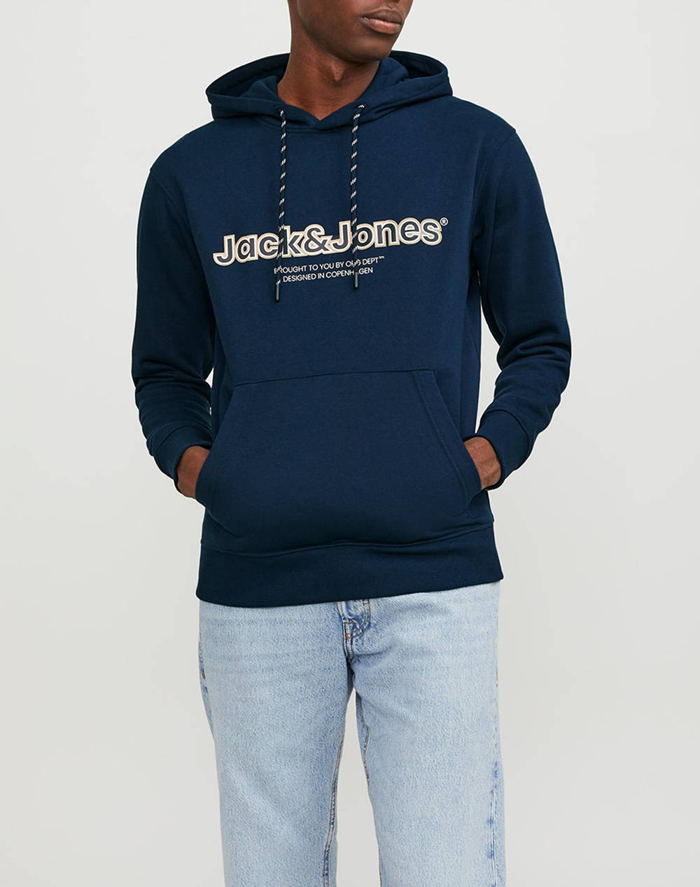 Jack&Jones Jorlakewood Sweat Hood Bf Ln Men Clothes T Shirts & Sweatshirts Sweatshirts Darkblue Cotton,Synthetic 12246802 Sky Captain Male Sweatshirts