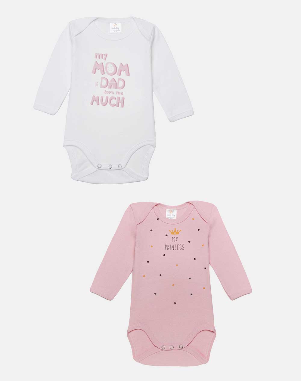 Pretty Baby Bodysuit Love Me Much Kids Girl Clothes Baby Pink Cotton 34337 Λ/Ροζ Female Baby