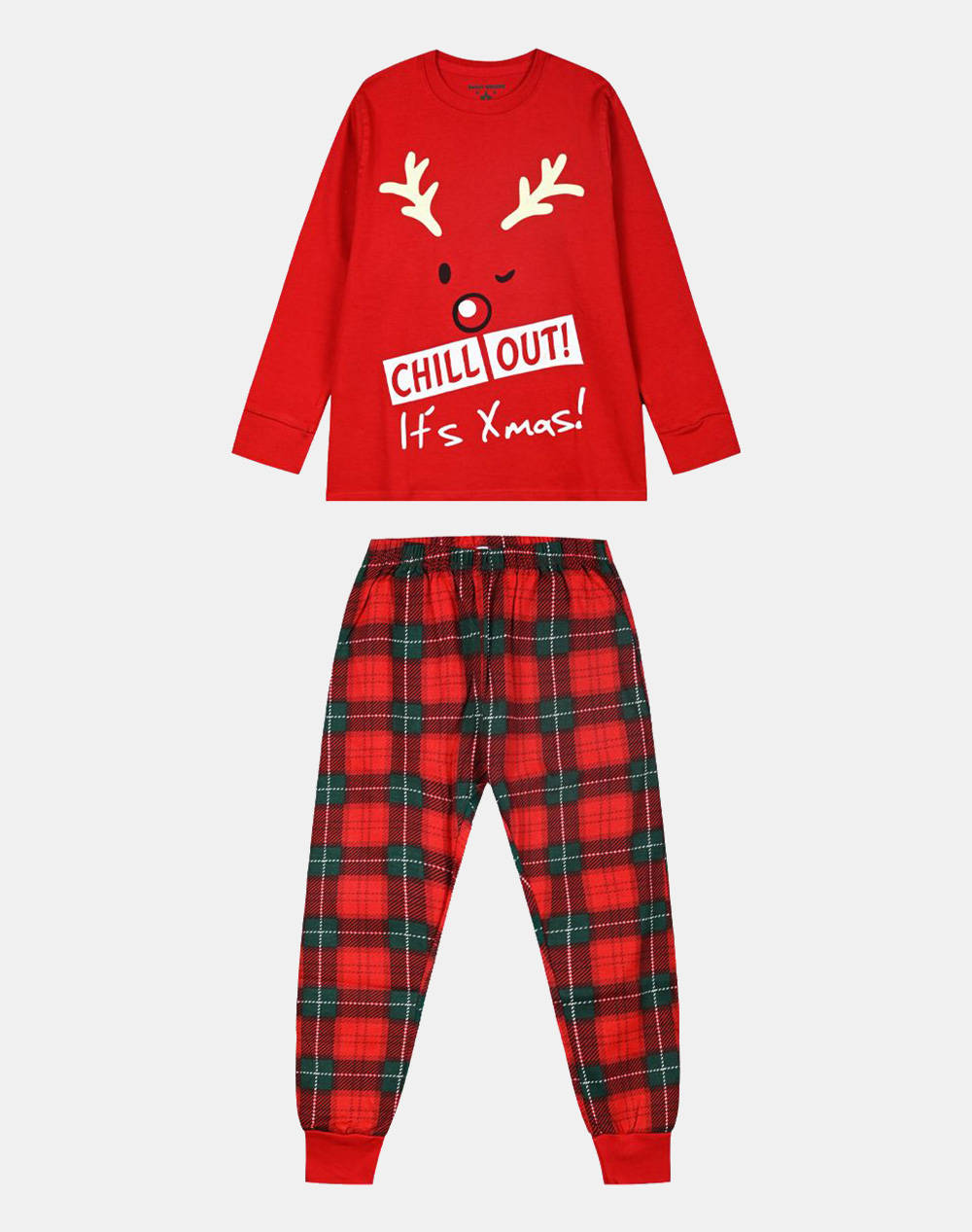 Energiers Pajamas Kids Girl Underwear Pyjamas Red Cotton 32 124550 9 203 Unisex Pyjamas