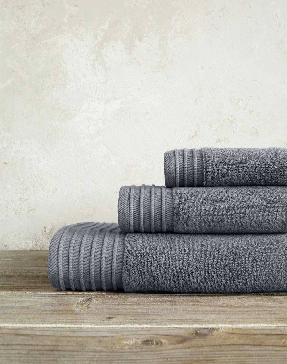 Nima Towel Feel Fresh Night Gray (Dimensions: 40 X 60 Cm.) Home Bathroom Towels One Color Cotton N32404 Towels