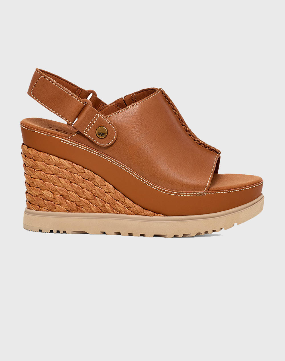 Ugg Abbot Adjustable Slide Γυναικα Παπουτσια Πεδιλα Tan Δερμα 1152668 00K6