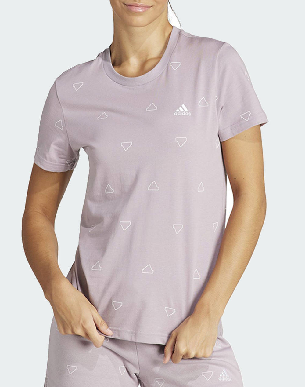 Adidas W Mng Tee Women Clothes Tops T Shirts Lilac Cotton Is4077 Somon Female T-Shirts