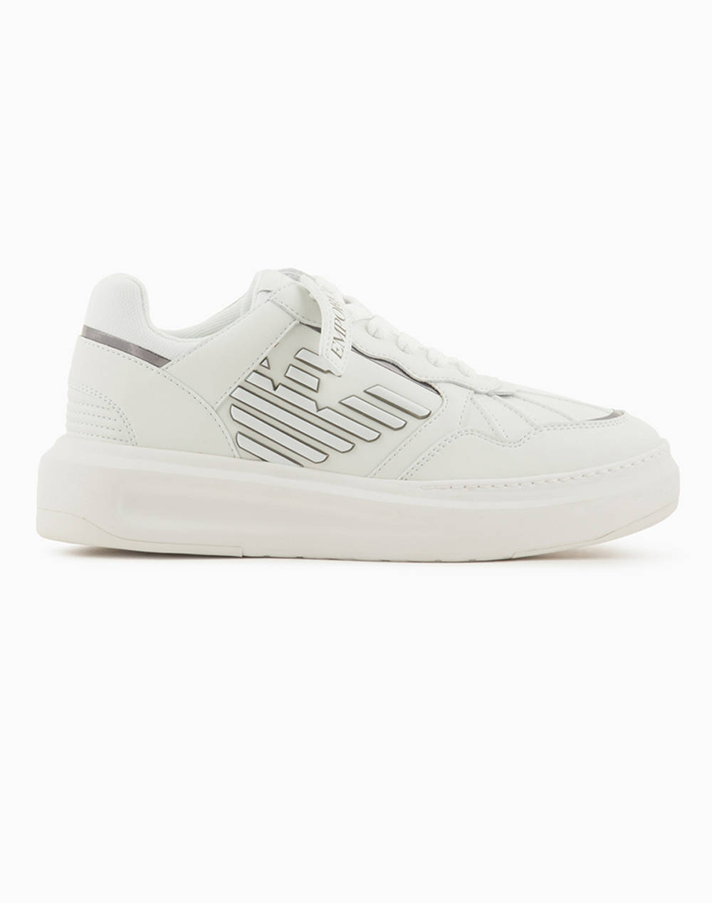 Emporio Armani Snk Act.Lea+Tpu+Mesh Women Footwear Sneakers Offwhite Leather,Leatherette,Synthetic,Fabric X3X165Xr107 C662 Female Sneakers