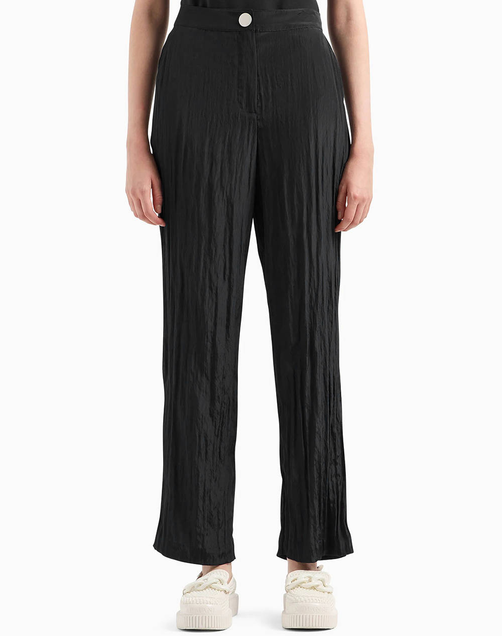 Armani Exchange Trousers Women Clothes Trousers Fabric Trousers Black Viscose,Synthetic 3Dyp14Yn2Qz 1200 Female Fabric Trousers Black