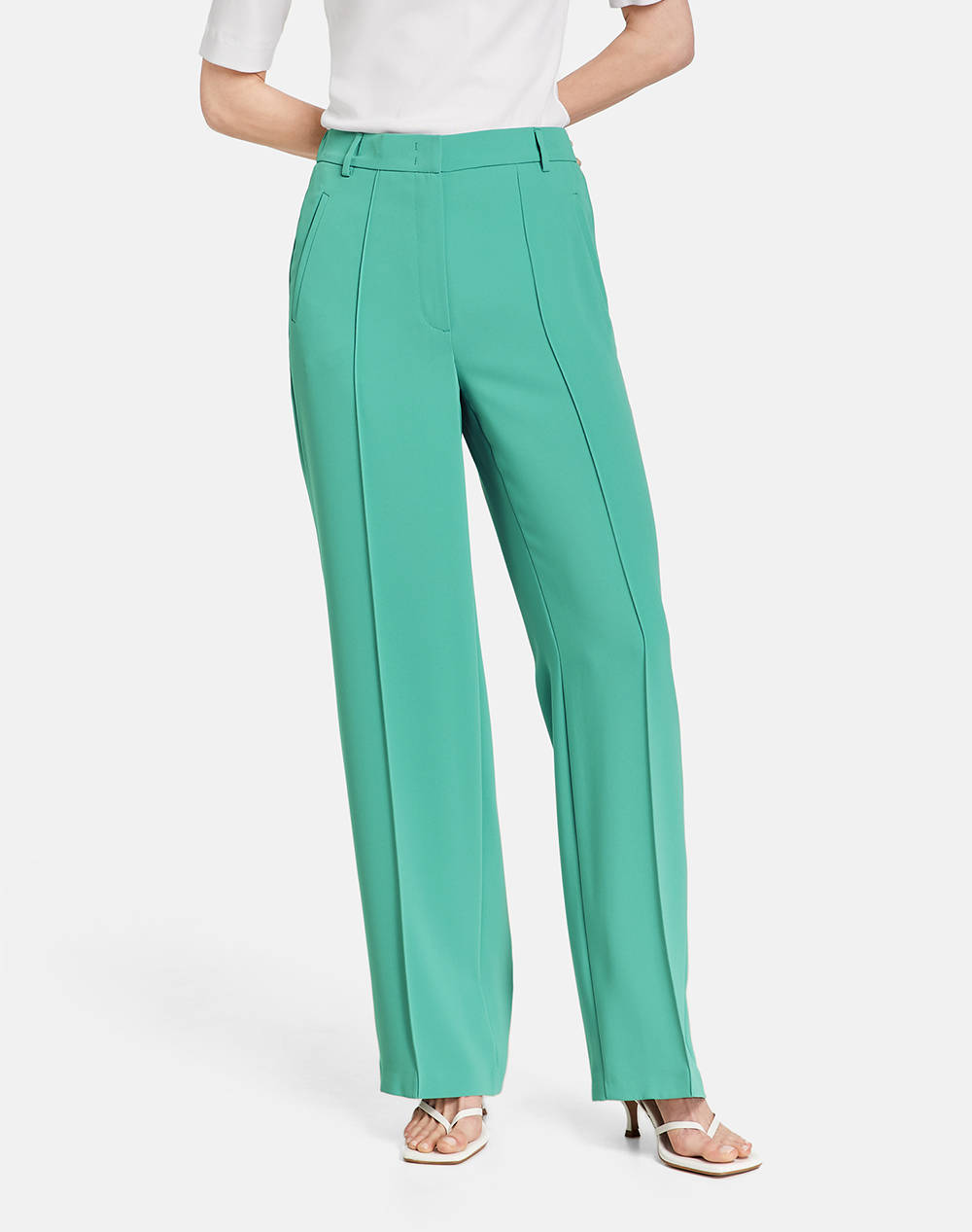 Gerry Weber Pant Long Women Clothes Trousers Fabric Trousers Green Synthetic 320011 31263 50946 Female Fabric Trousers Green