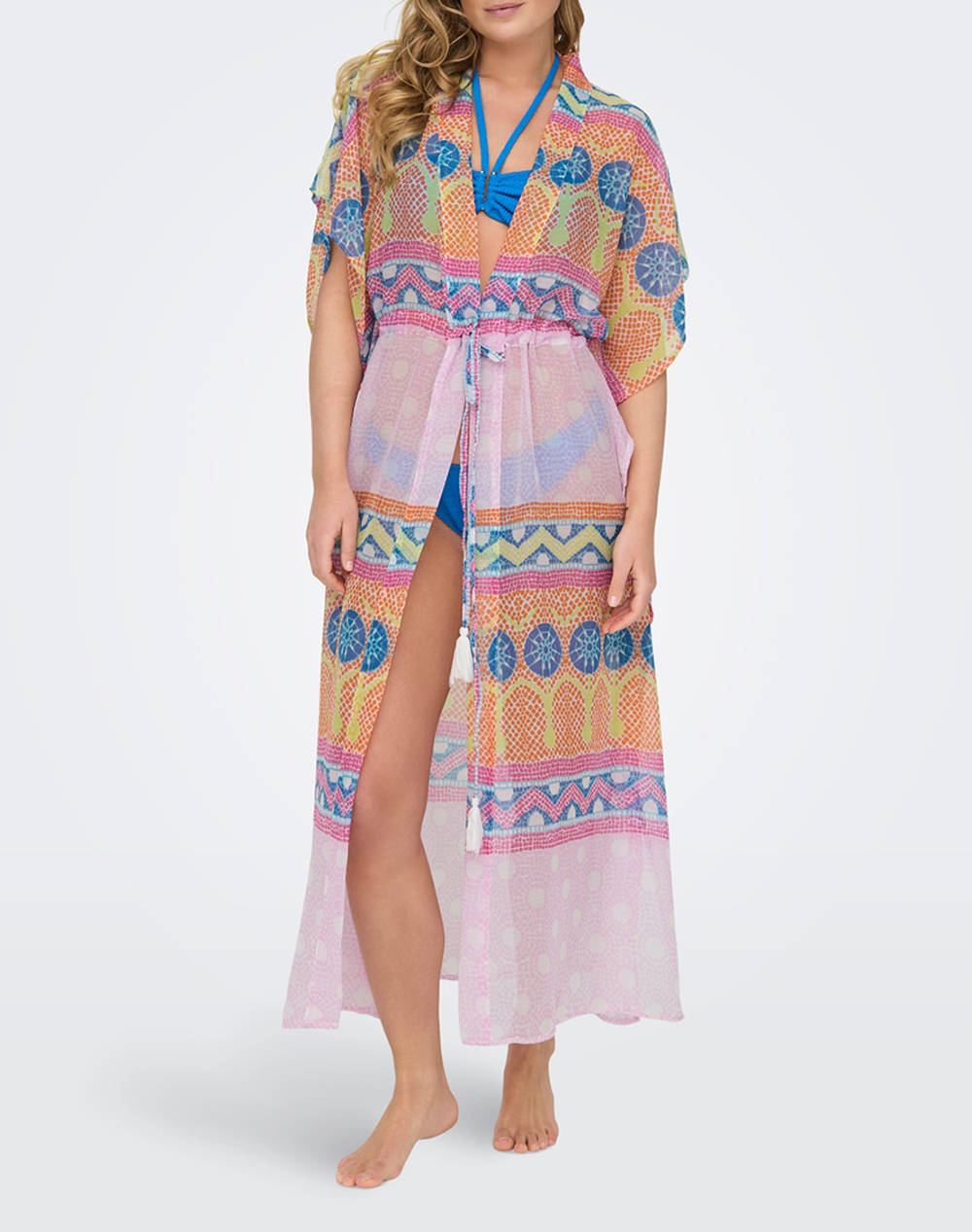 Only Onlmadam Life Beach Cardigan Acc Women Accessories Caftans Mixed Synthetic 15218756 Cloud Dancer Female Caftans