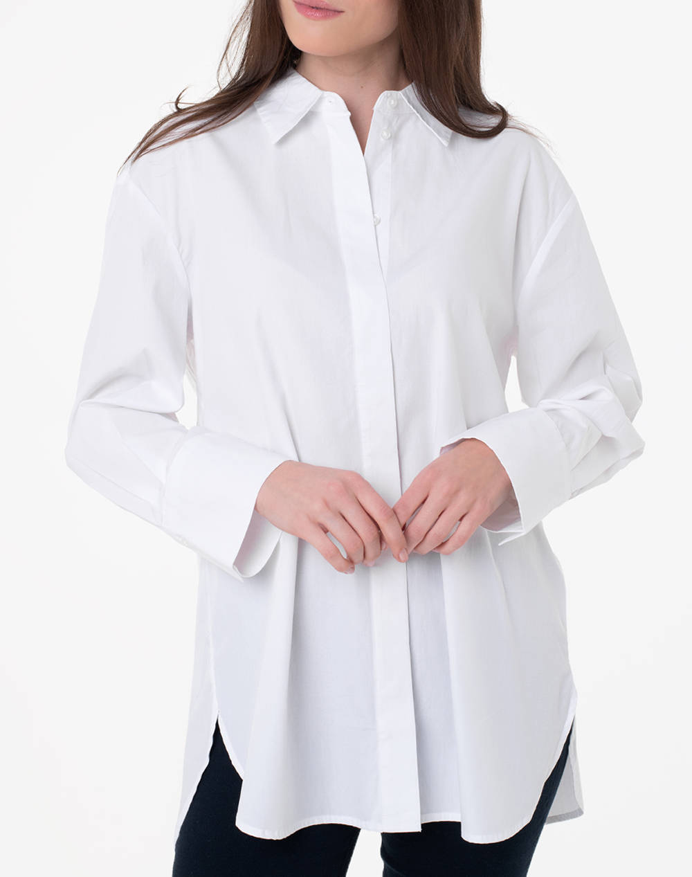 Tom Tailor Solid Blouse Shirt Πουκαμισο Γυναικειο Γυναικα Ρουχα Πουκαμισα White Βαμβακι,Υφασμα 10403150 20000 - Koolfly