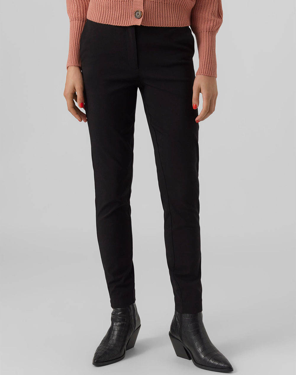 Vero Fashion Vmmille Mw Slim Pants Women Clothes Trousers Fabric Trousers Black Viscose,Elastic,Synthetic 10279052 Black Female Fabric Trousers Black