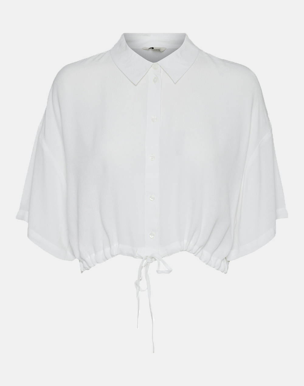 Vero Moda Vmkourtney 2/4 Cropped Shirt Vma Women Clothes Shirts White Synthetic 10306848 Bright White Female Shirts