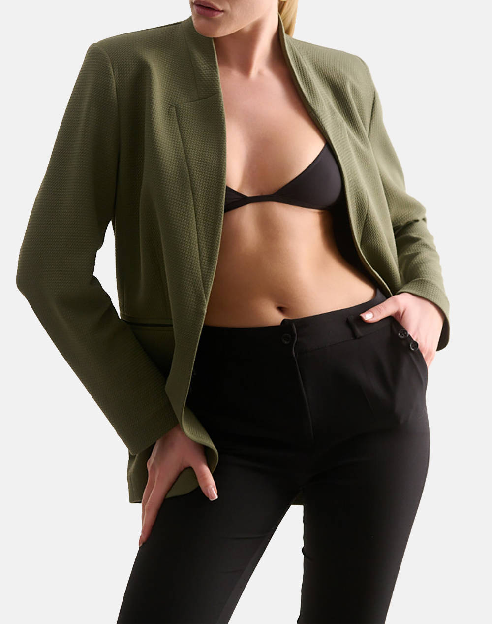 Veto Jacket Women Clothes Outerwear Blazers Olive Elastic,Synthetic 01 5802N Khaki Female Blazers