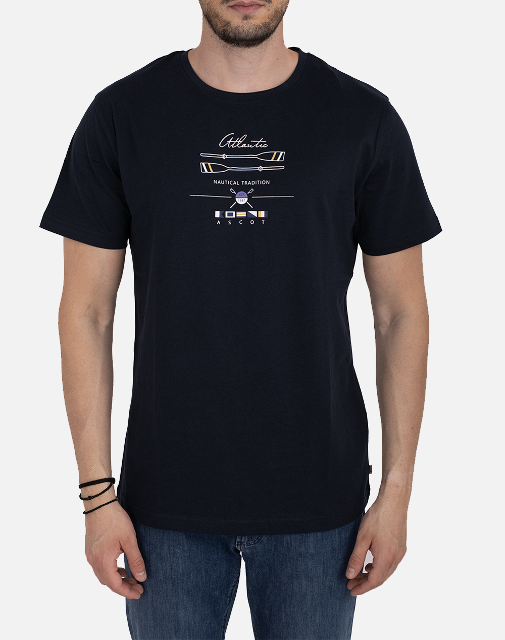 Ascott T Shirt Men Clothes T Shirts & Sweatshirts T Shirts Darkblue Cotton 15705381 61 Male T-Shirts Blue