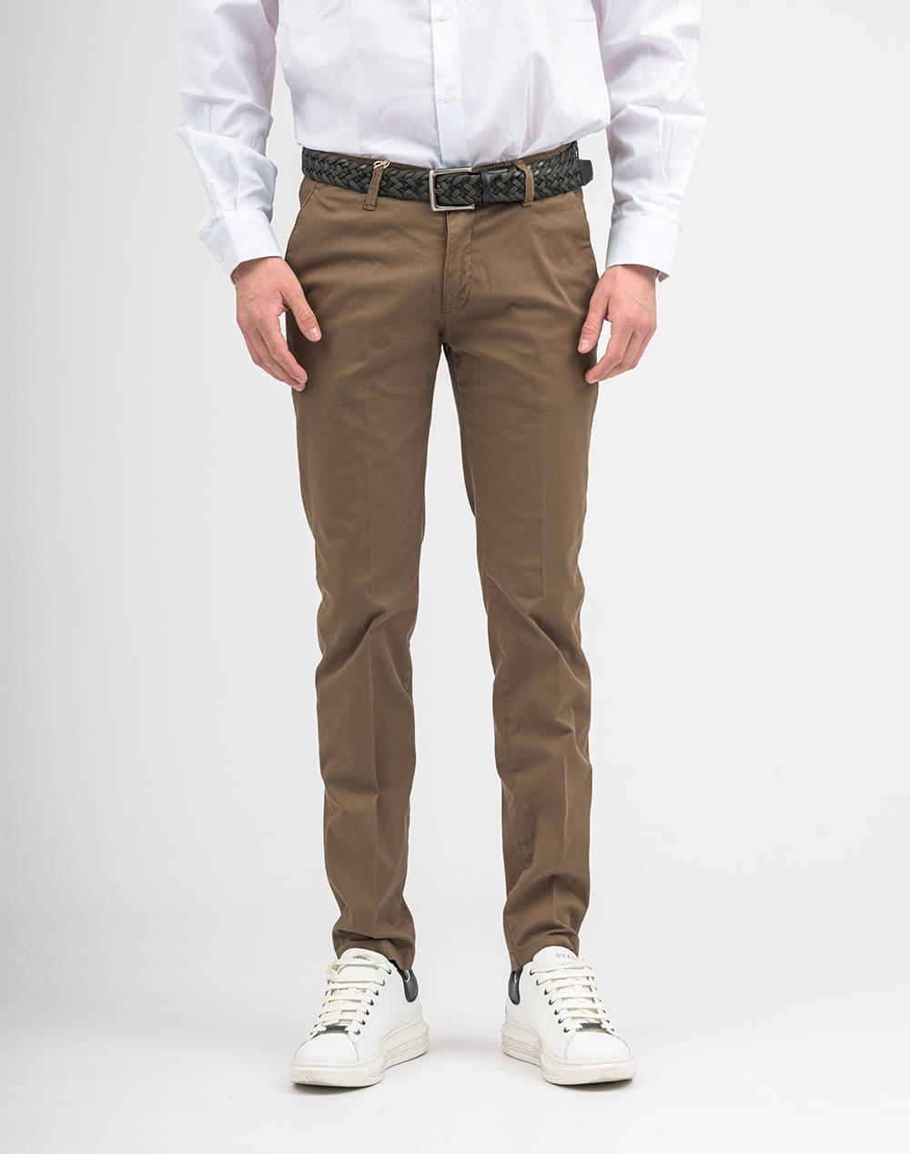 Four Ten Chino Men Clothes Trousers Chinos Tan Cotton,Elastic T910124080 00086 Male Chinos