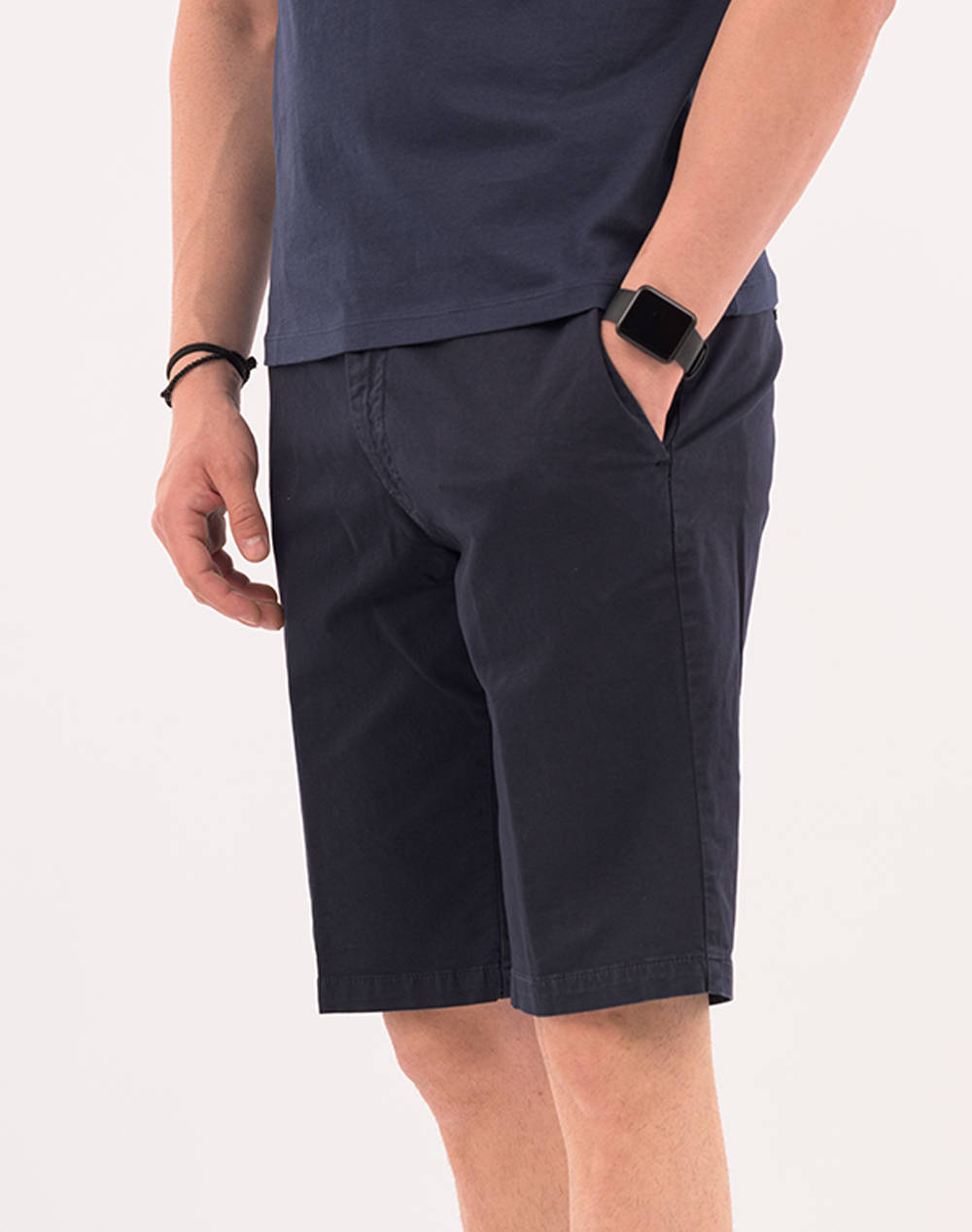 Four Ten Βερμουδα Ανδρας Ρουχα Σορτς | Βερμουδες Chinos Darkblue Βαμβακιμε Ελασταν P333124001 00011