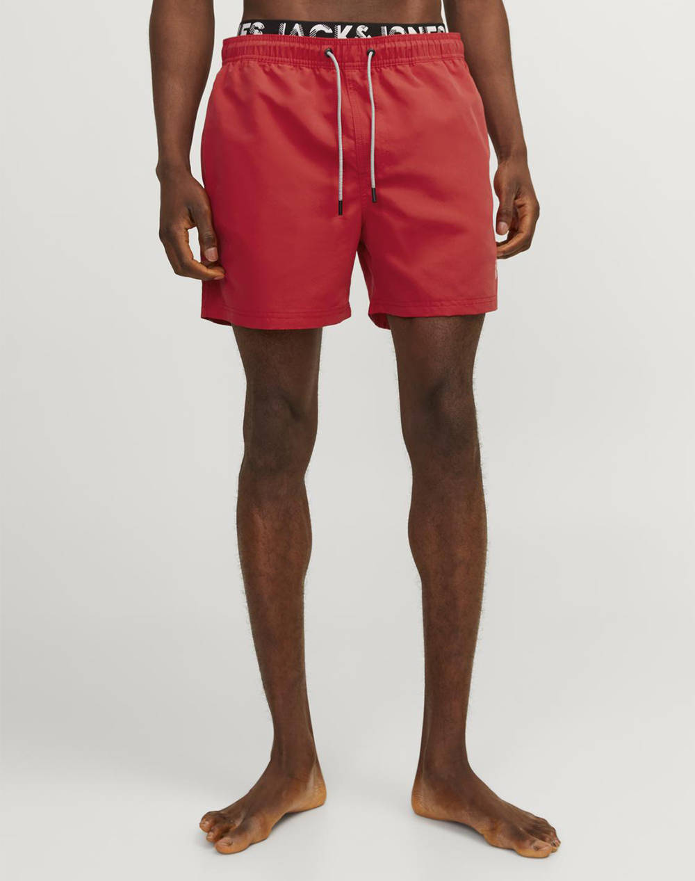 Jack&Jones Jpstfiji Jjswim Db Wb Ly Sn Men Clothes Swimwear Shorts Red Synthetic 12227254 True Redsolid Male Shorts