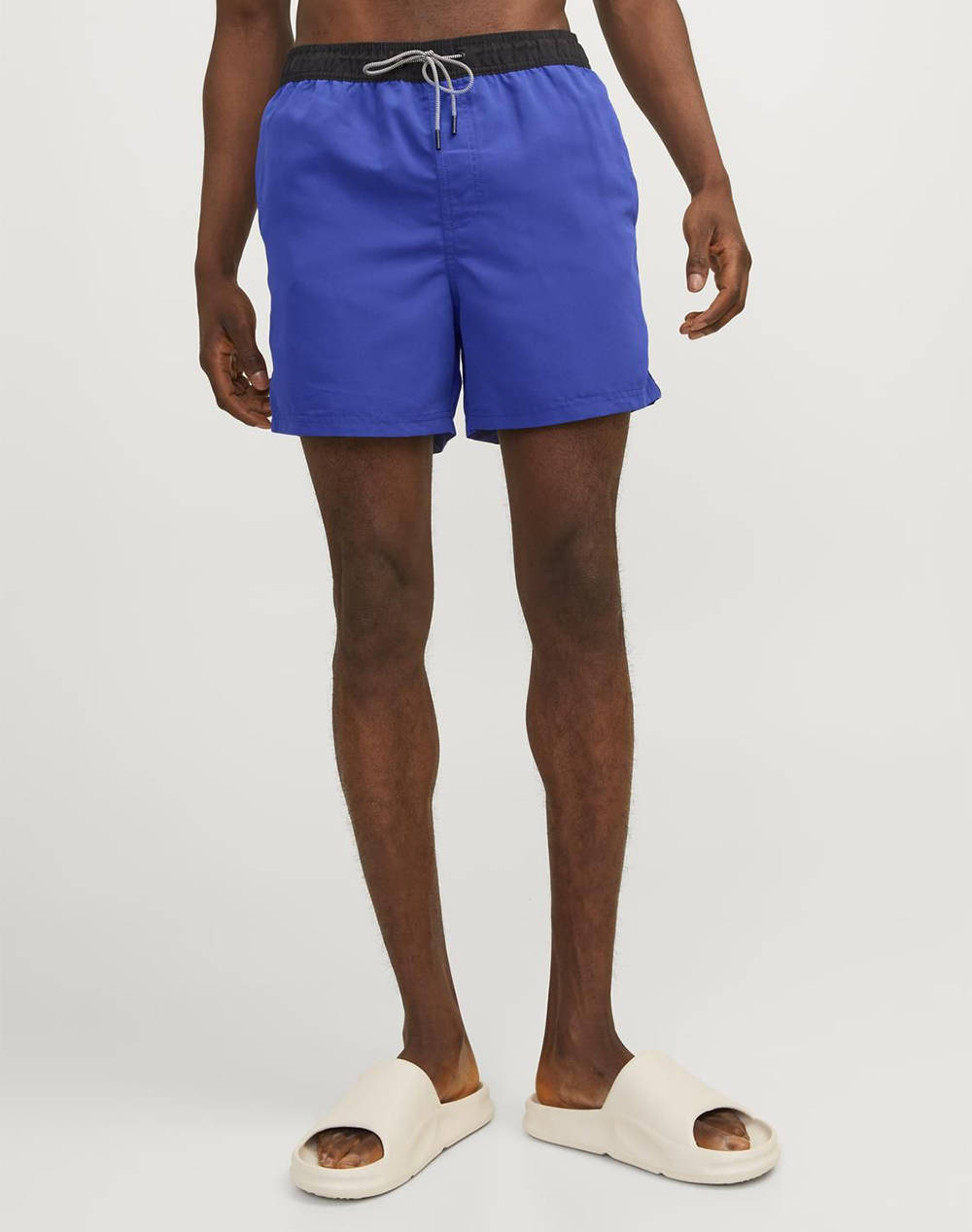 Jack&Jones Jpstfiji Jjswim Black Tape Ly Sn Men Clothes Swimwear Shorts Rafblue Synthetic,Fabric 12253129 Bluing Male Shorts Blue