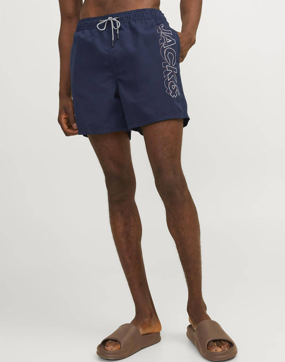 Jack&Jones Jpstfiji Jjswim Double Logo Sn Ly Men Clothes Swimwear Shorts Navyblue Synthetic 12253118 Navy Blazer Male Shorts Blue