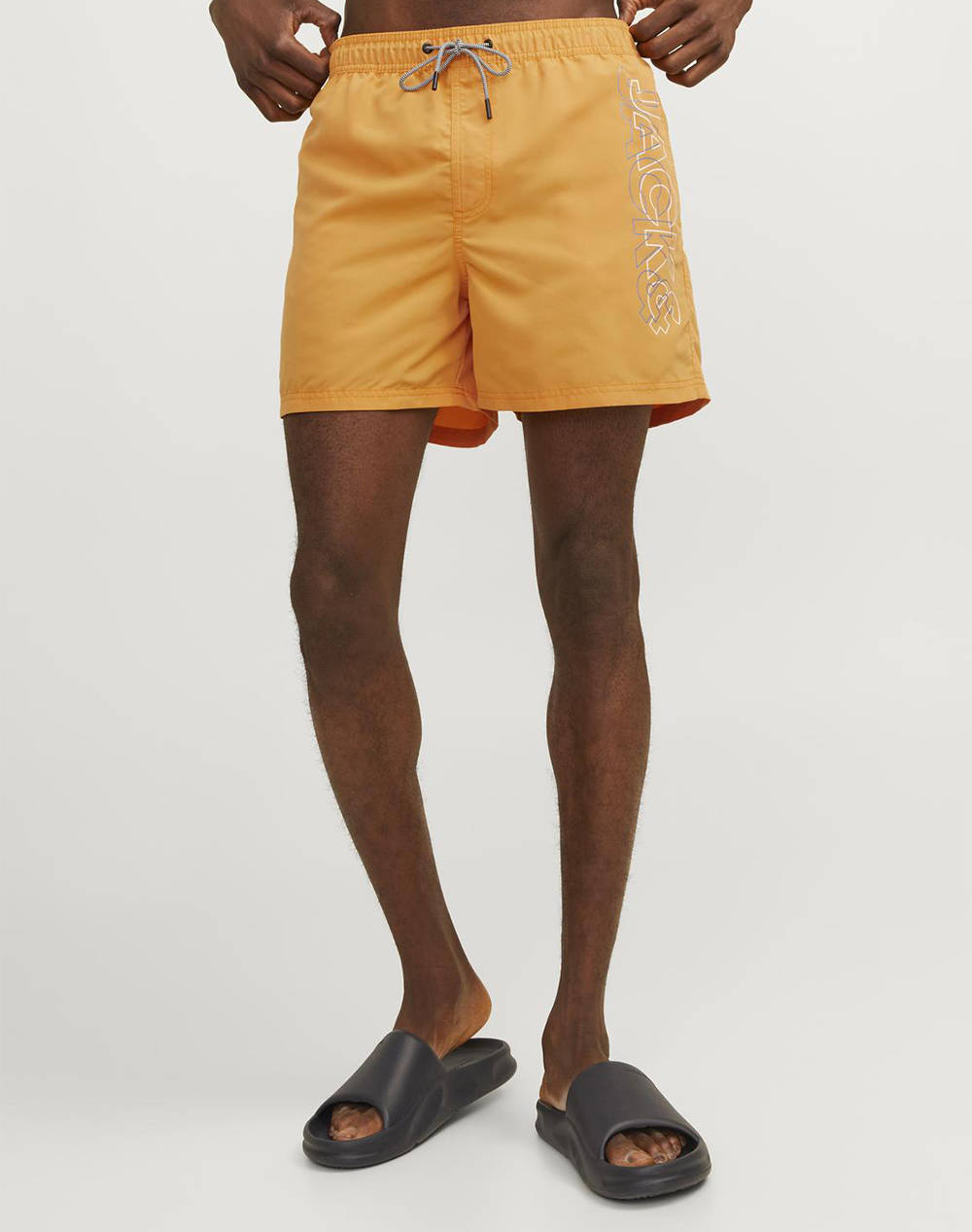 Jack&Jones Jpstfiji Jjswim Double Logo Sn Ly Men Clothes Swimwear Shorts Orange Synthetic 12253118 Apricot Male Shorts