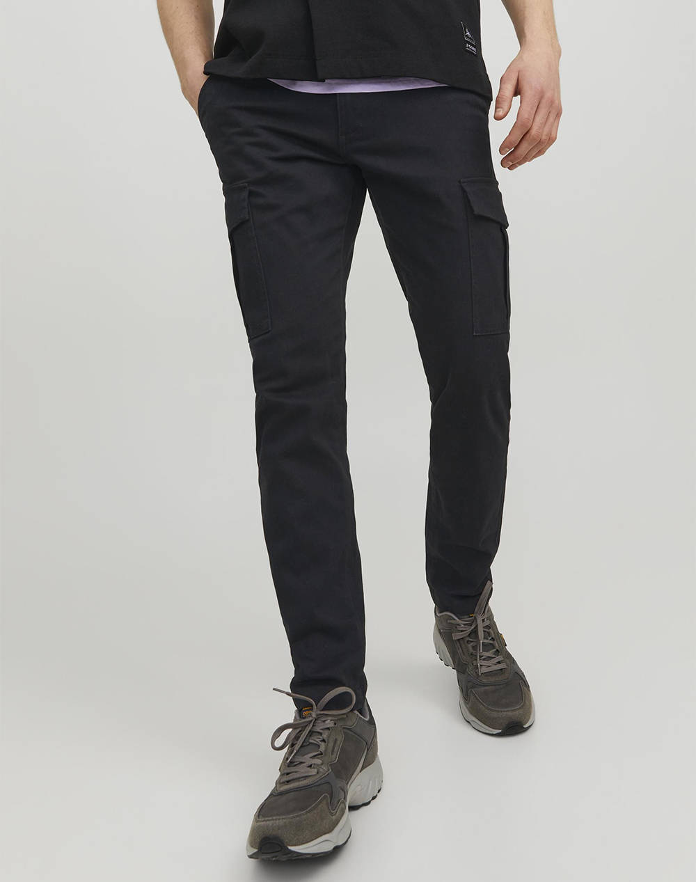 Jack&Jones Jpstmarco Jjjoe Cargo Men Clothes Trousers Cargo Black Cotton,Elastic 12182538 Black Male Cargo Black