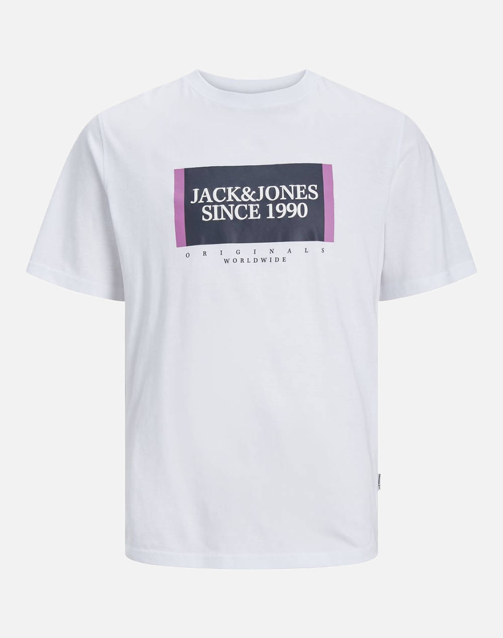 Jack&Jones Jorlafayette Box Tee Ss Crew Neck Men Clothes T Shirts & Sweatshirts T Shirts White Cotton 12252681 Bright White Male T-Shirts